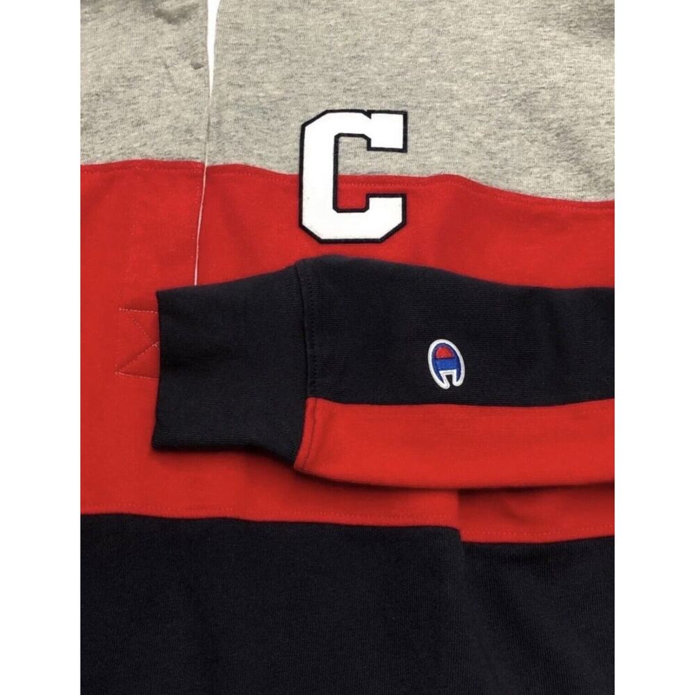 Champion Rugby Crop Top Polo Shirt Collar Womens Sz XL Colorblock Red Blue - Picture 4 of 11